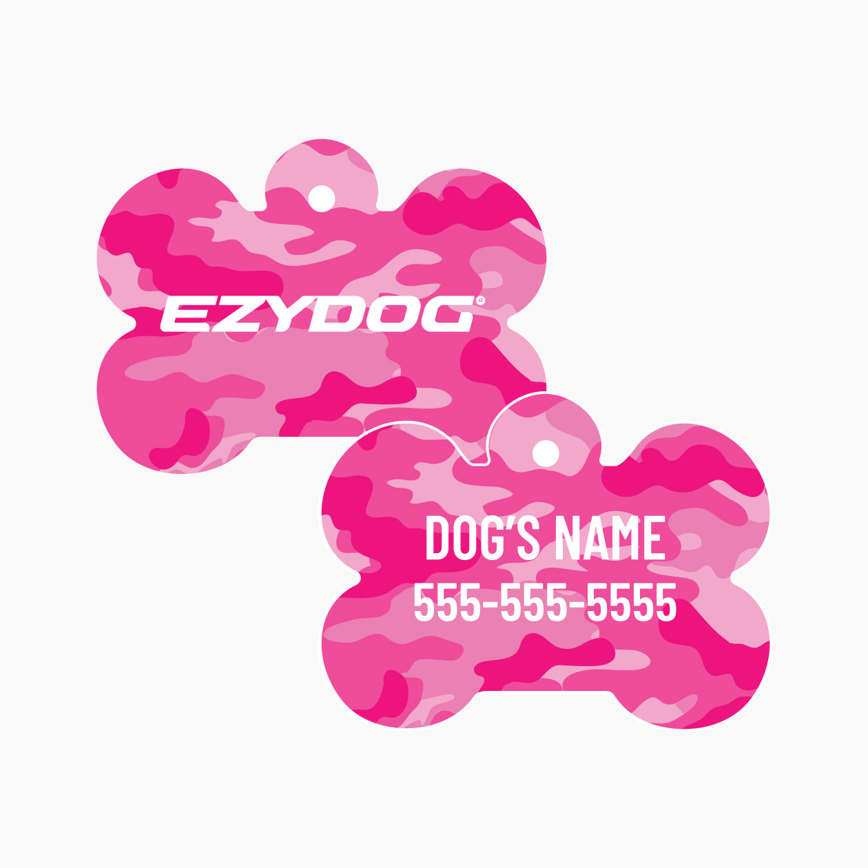 Bone ID Tag pink camo