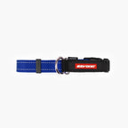 Front view of blue checkmate collar in white background