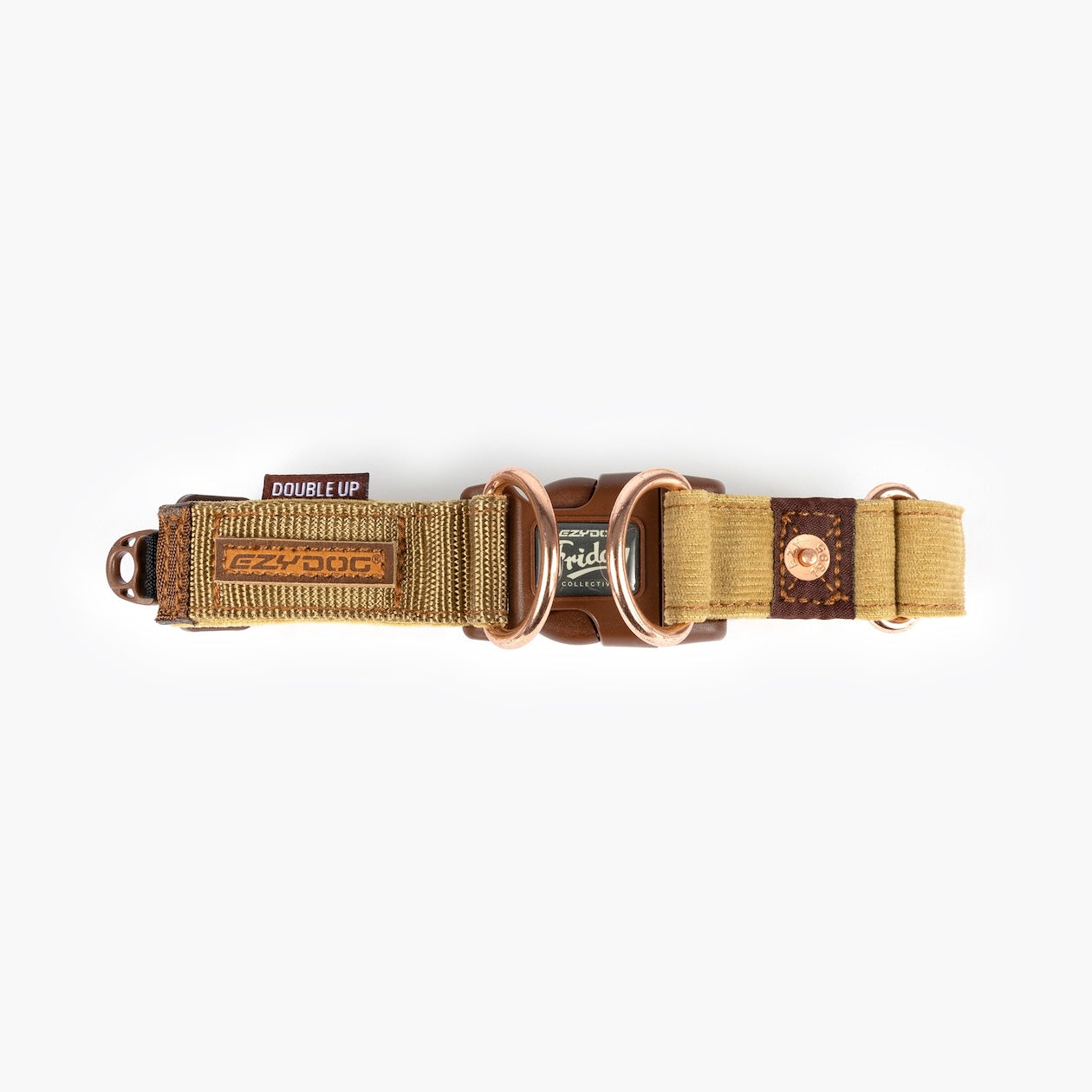 Dog collar with buckle on white background