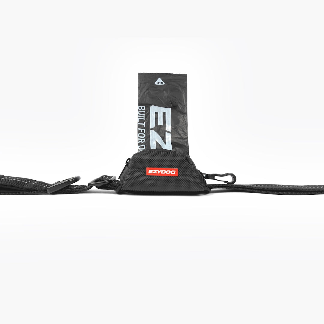 EzyDog Essential Poop Bag Holder attached to a dog leash