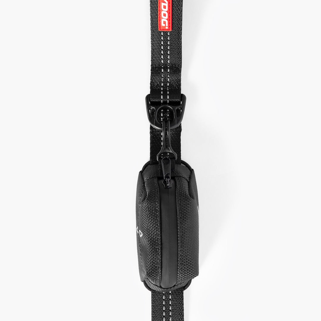 EzyDog Essential Poop Bag Holder attached to a dog leash