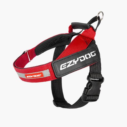 Red express harness on white background