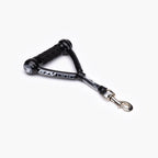 A black Mongrel dog leash with a handle and a metal clasp, designed for medium to large size dogs.