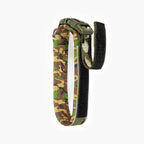 Camouflage patterned dog collar on a white background