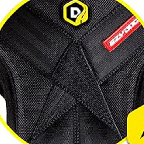 Black belt with a brand logo on a yellow background