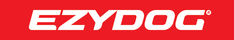 EzyDog logo with white text on red background.